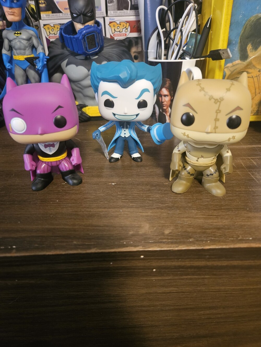 Funko Vinyl Figure Set - Purple, Blue, Tan Trio